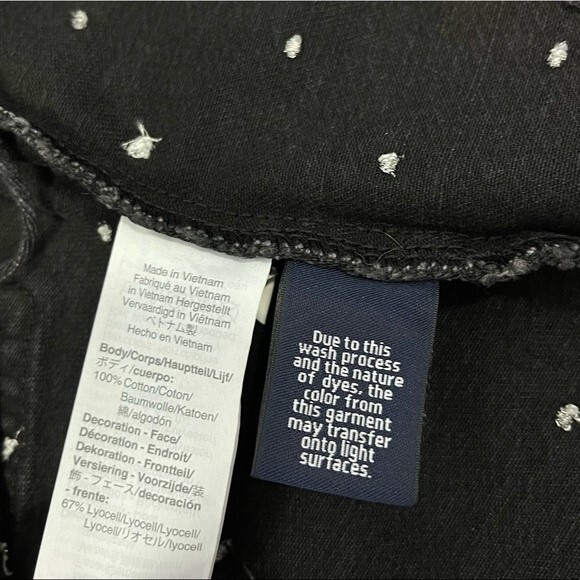 Madewell Rigid Denim A-Line Mini Skirt Metallic Dots Edition Black Jean 24 XS - Picture 12 of 16